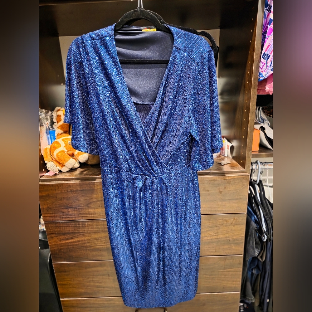 Sparkling Blue Sequin Dress